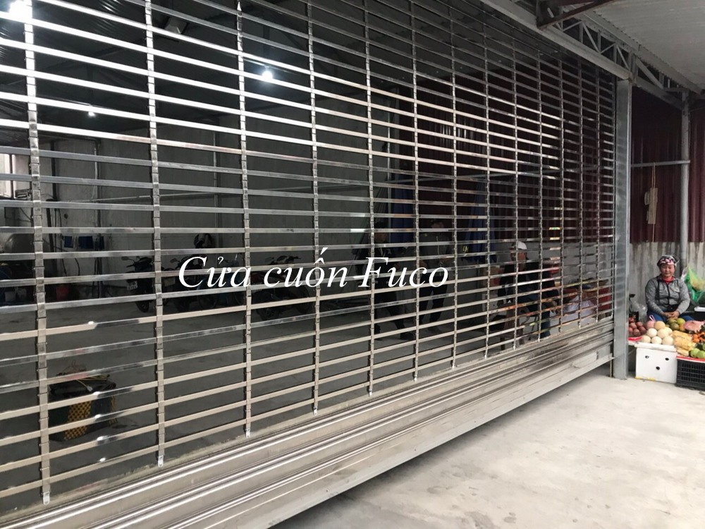 Cửa xếp Song Ngang nguyên liệu INOX 304. Cửa cuốn Song Ngang